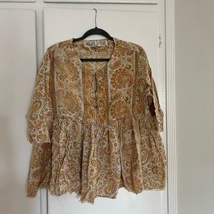 Magnolia Pearl babydoll printed top ONE SIZE